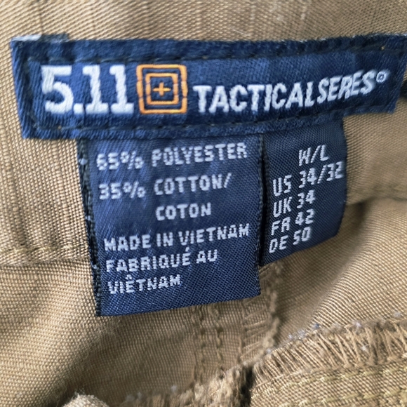 5.11 Tactical Series "Stryke" Cargo Pants Battle Brown Style 74369 Sz 34x32 - Picture 15 of 16